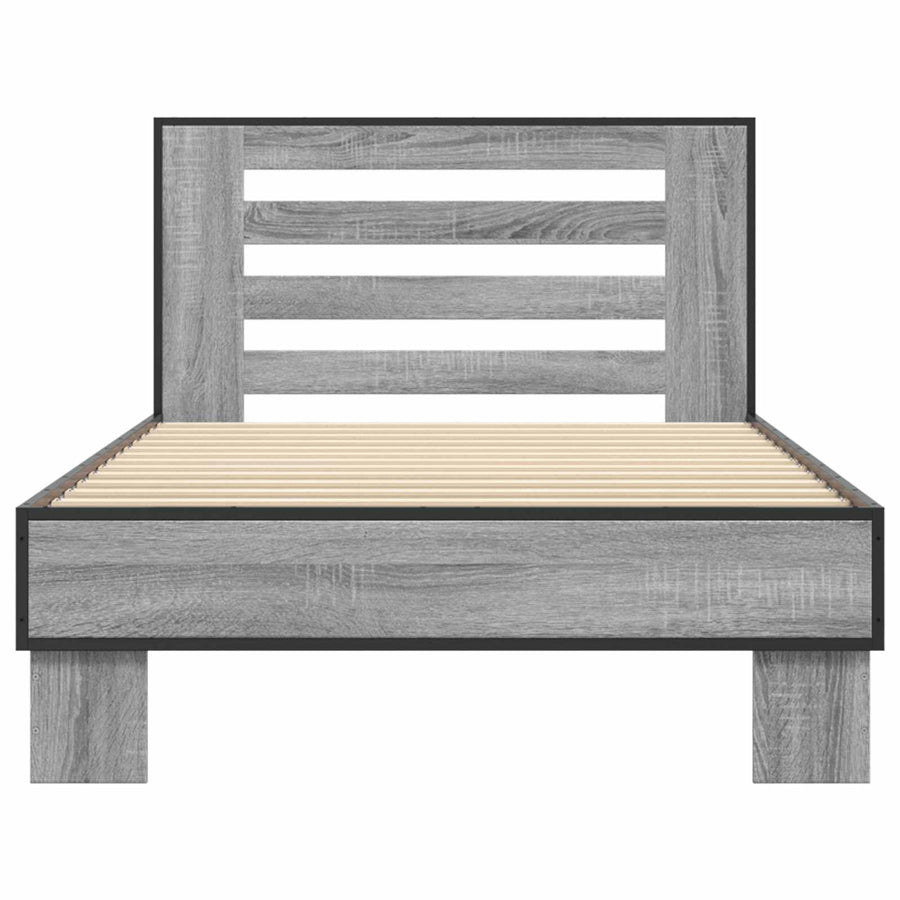 Bedframe met Hoofdeinde Grijs Sonoma 80 x 200 cm Bewerkt hout