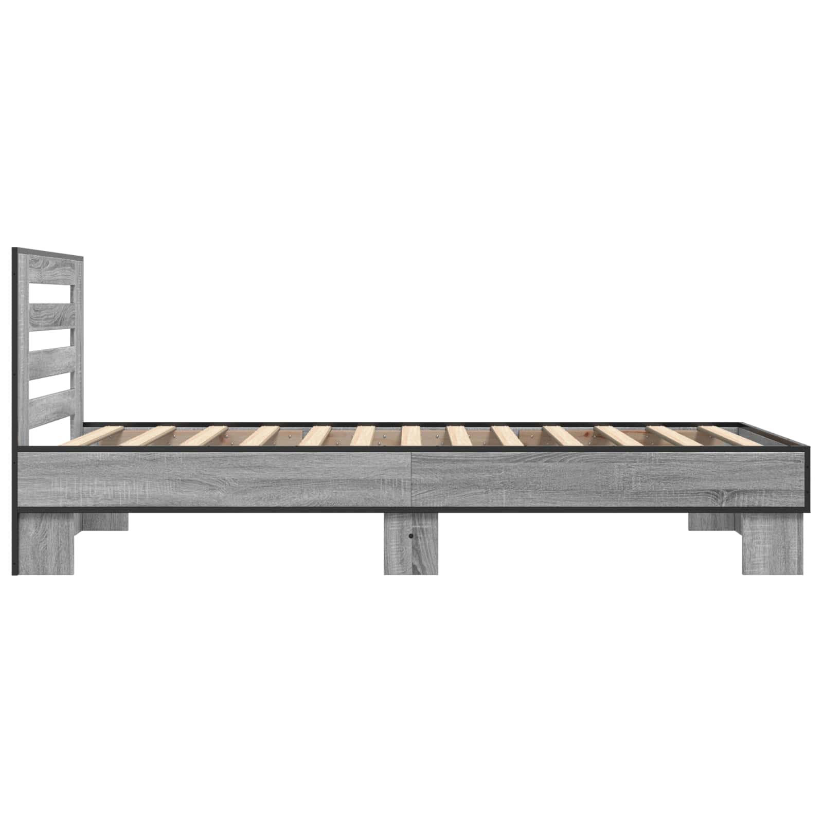 Bedframe met Hoofdeinde Grijs Sonoma 80 x 200 cm Bewerkt hout