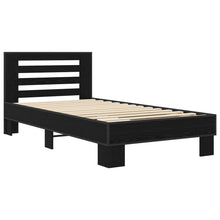 Bedframe met Hoofdeinde Zwart eiken 80 x 200 cm Bewerkt hout