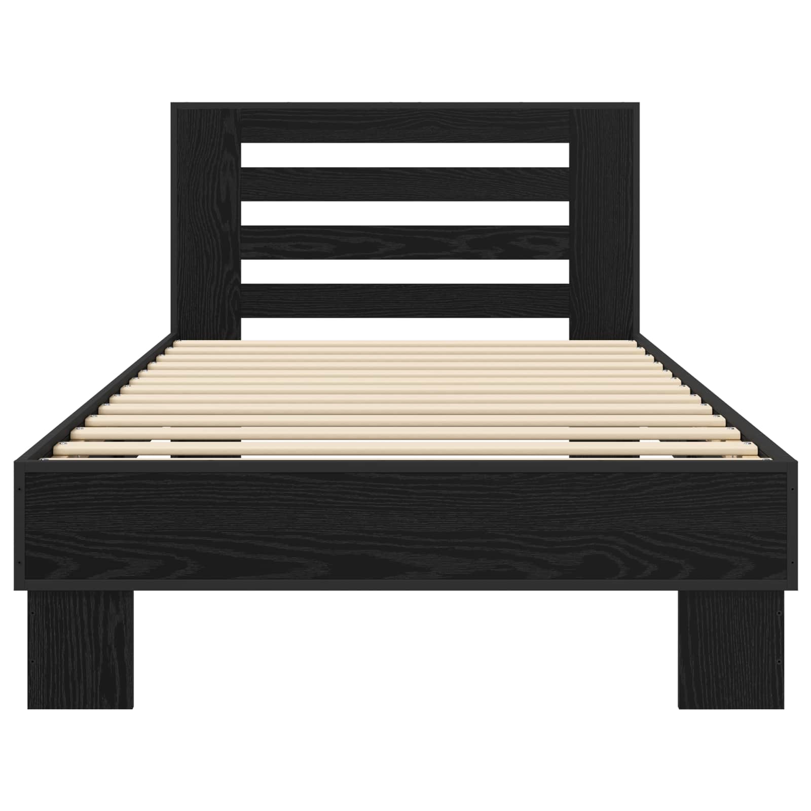 Bedframe met Hoofdeinde Zwart eiken 80 x 200 cm Bewerkt hout