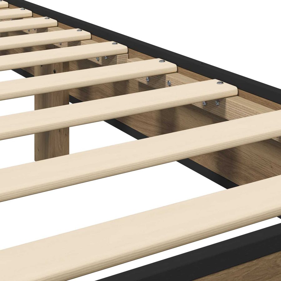Bedframe met Hoofdeinde Artisanaal eiken 80 x 200 cm