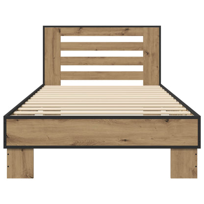 Bedframe met Hoofdeinde Artisanaal eiken 80 x 200 cm