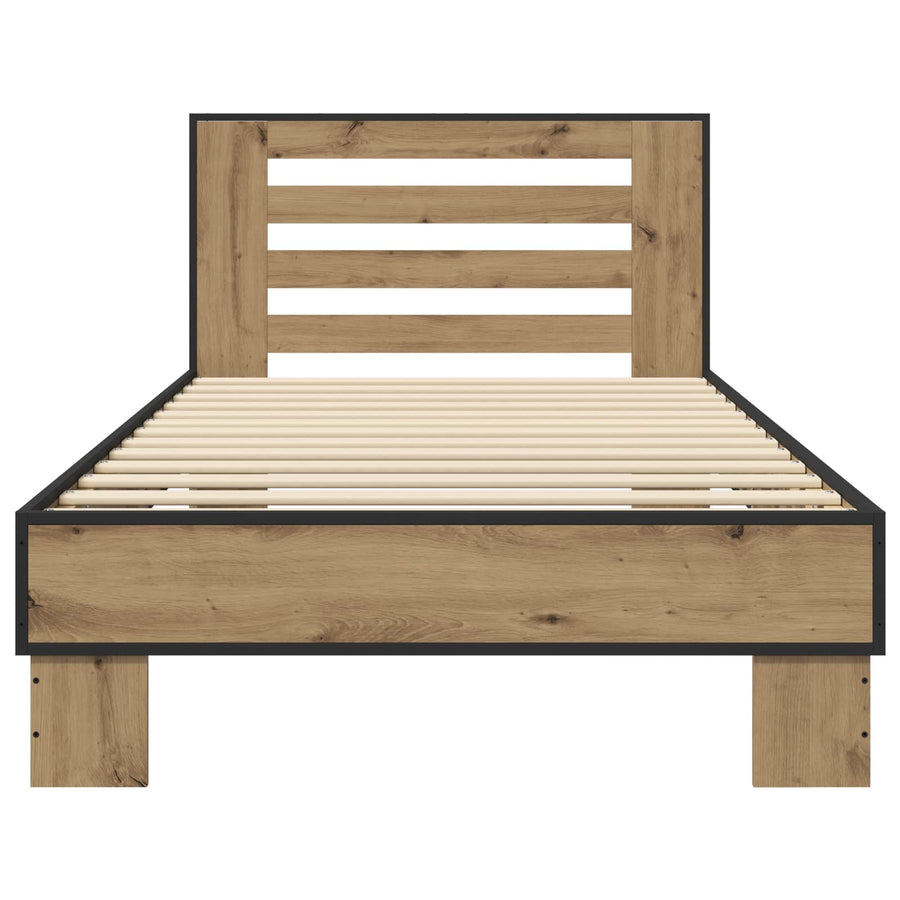 Bedframe met Hoofdeinde Artisanaal eiken 80 x 200 cm