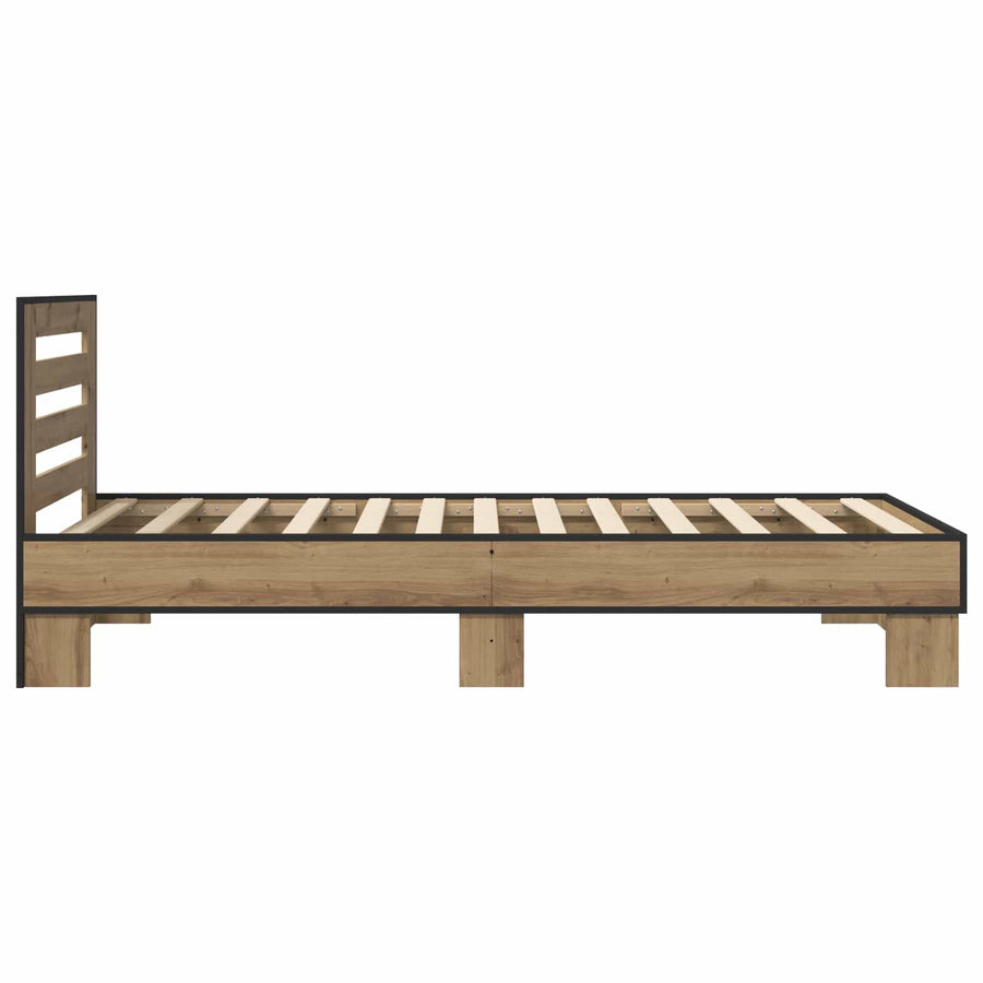 Bedframe met Hoofdeinde Artisanaal eiken 80 x 200 cm