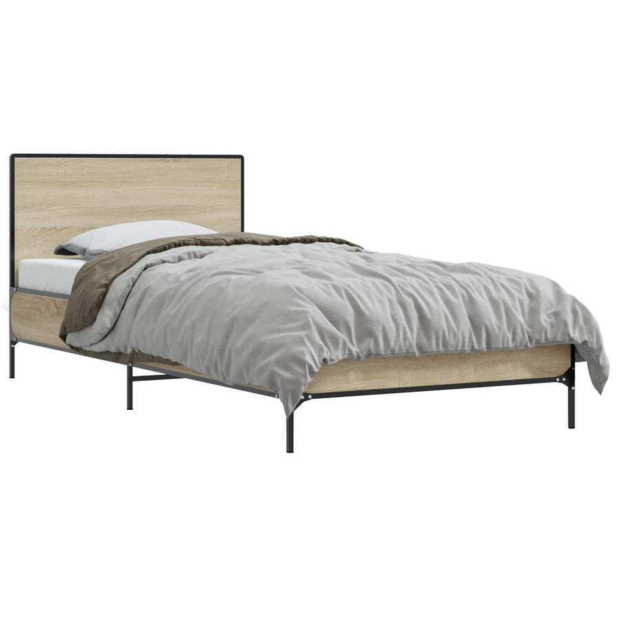 Bedframe met Hoofdeinde Sonoma Eiken 80 x 200 cm Bewerkt hout