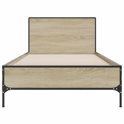 Bedframe met Hoofdeinde Sonoma Eiken 80 x 200 cm Bewerkt hout