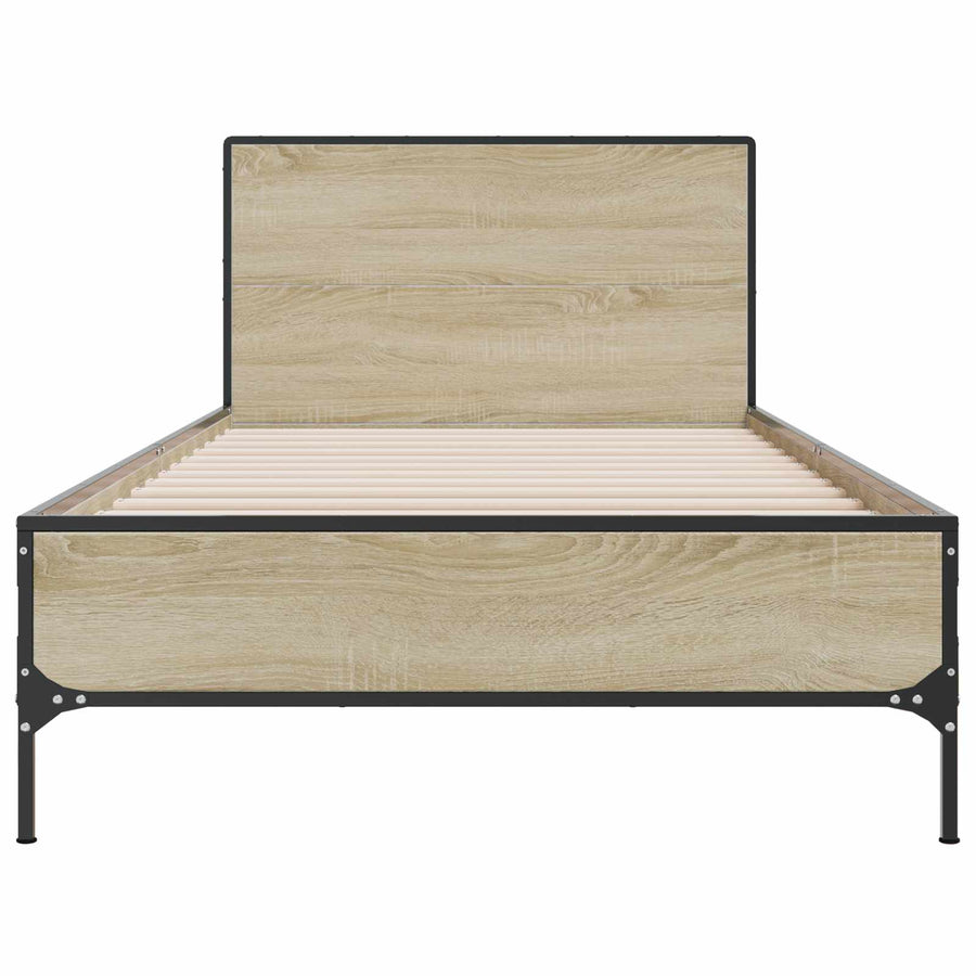 Bedframe met Hoofdeinde Sonoma Eiken 80 x 200 cm Bewerkt hout