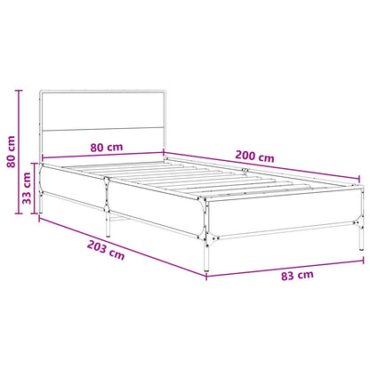 Bedframe met Hoofdeinde Sonoma Eiken 80 x 200 cm Bewerkt hout