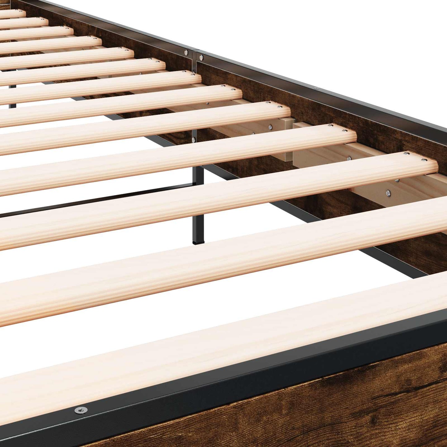 Bedframe met Hoofdeinde Gerookt eiken 80 x 200 cm Bewerkt hout