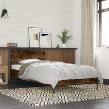 Bedframe met Hoofdeinde Gerookt eiken 80 x 200 cm Bewerkt hout