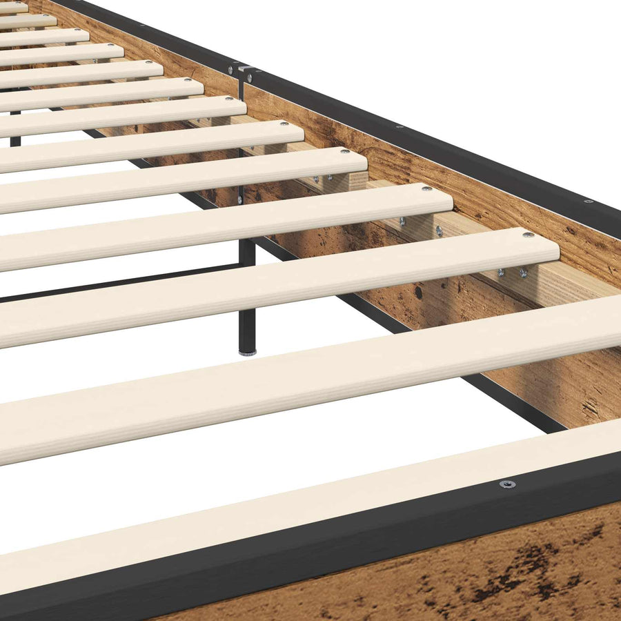 Bedframe met Hoofdeinde Oud hout 80 x 200 cm Bewerkt hout
