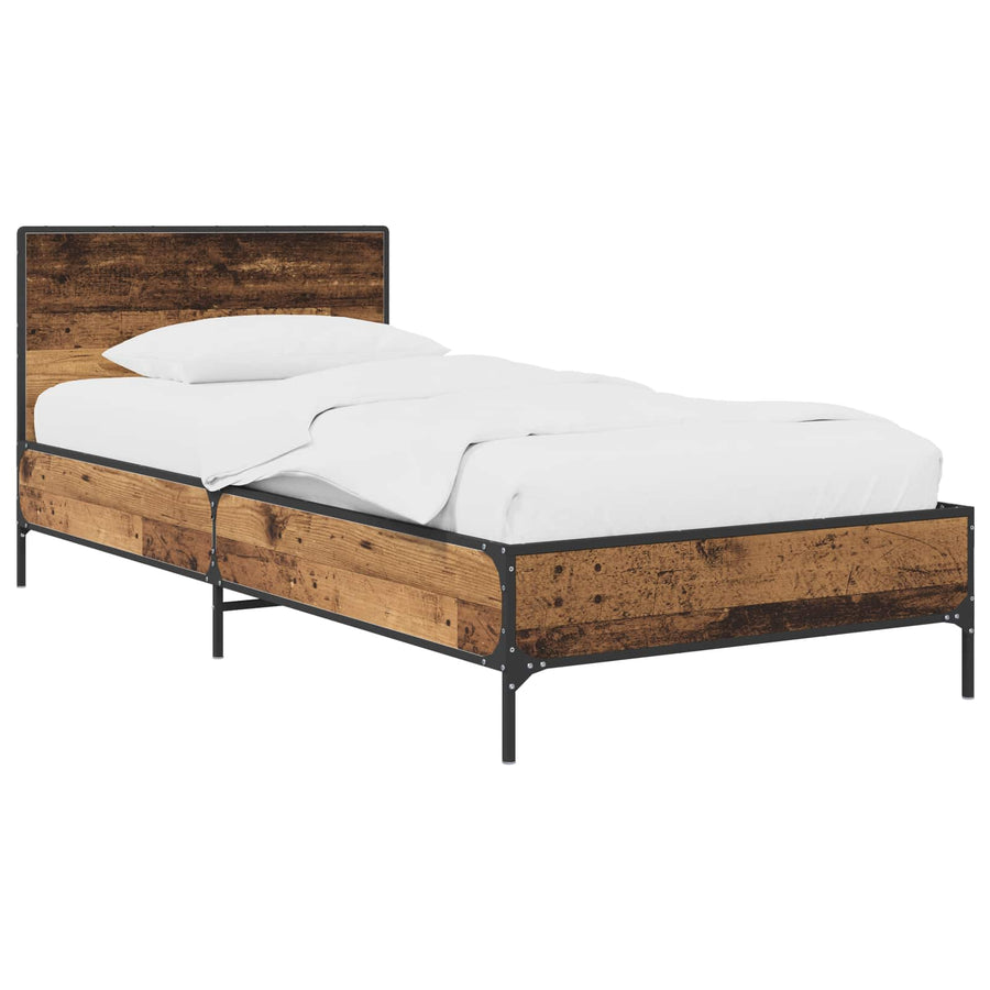 Bedframe met Hoofdeinde Oud hout 80 x 200 cm Bewerkt hout