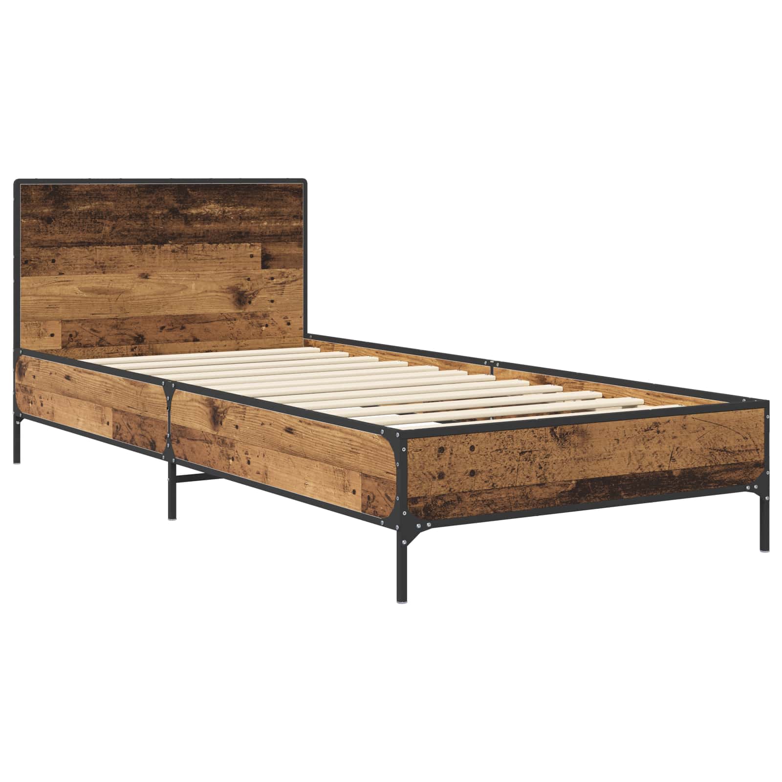 Bedframe met Hoofdeinde Oud hout 80 x 200 cm Bewerkt hout