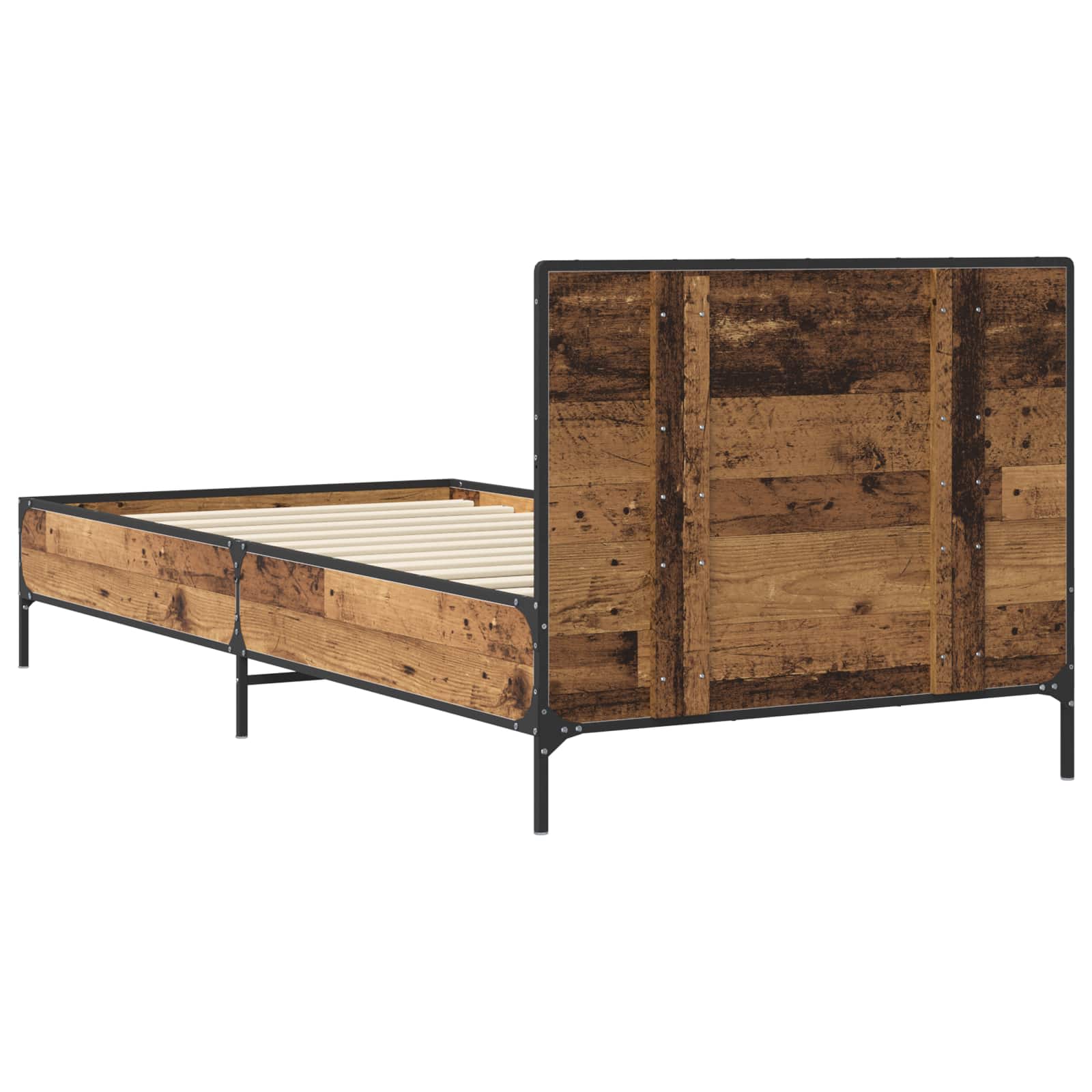 Bedframe met Hoofdeinde Oud hout 80 x 200 cm Bewerkt hout