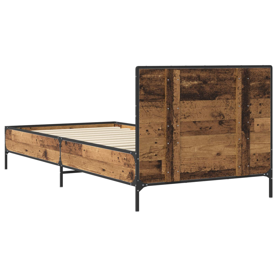 Bedframe met Hoofdeinde Oud hout 80 x 200 cm Bewerkt hout