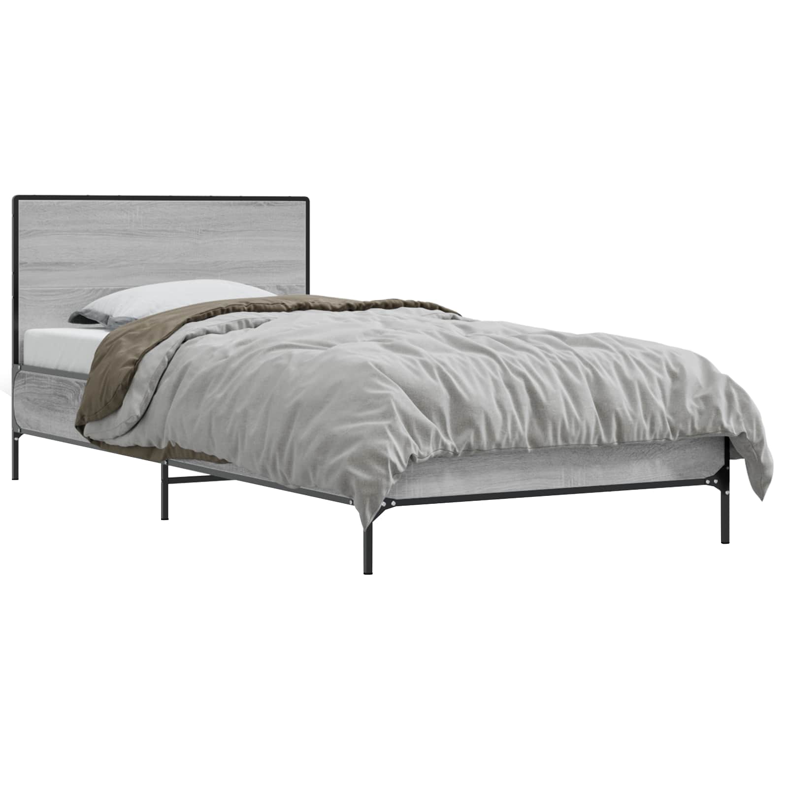 Bedframe met Hoofdeinde Grijs Sonoma 80 x 200 cm Bewerkt hout