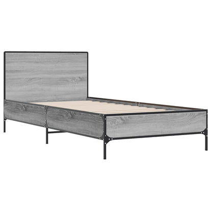 Bedframe met Hoofdeinde Grijs Sonoma 80 x 200 cm Bewerkt hout