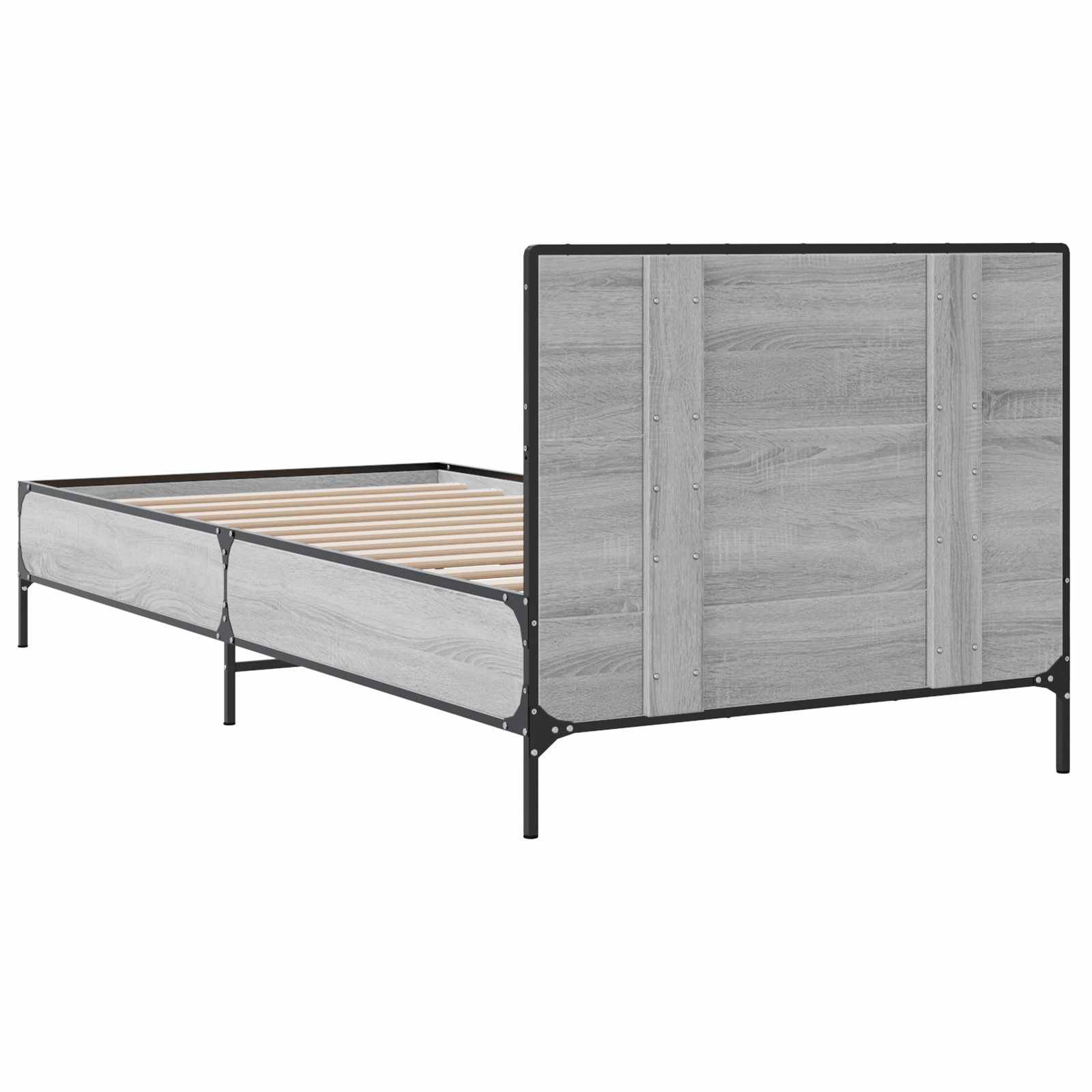 Bedframe met Hoofdeinde Grijs Sonoma 80 x 200 cm Bewerkt hout