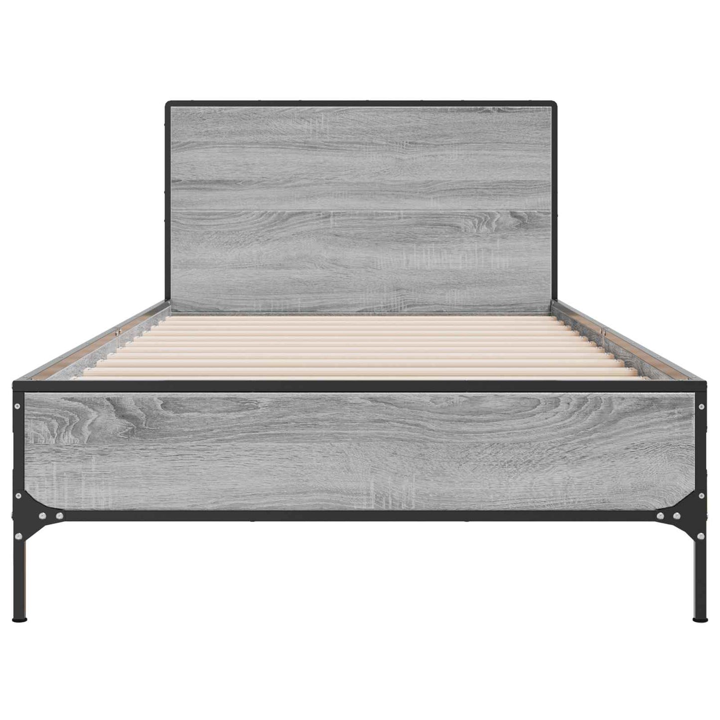 Bedframe met Hoofdeinde Grijs Sonoma 80 x 200 cm Bewerkt hout