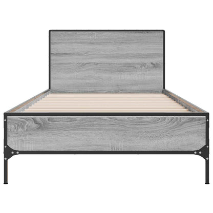Bedframe met Hoofdeinde Grijs Sonoma 80 x 200 cm Bewerkt hout