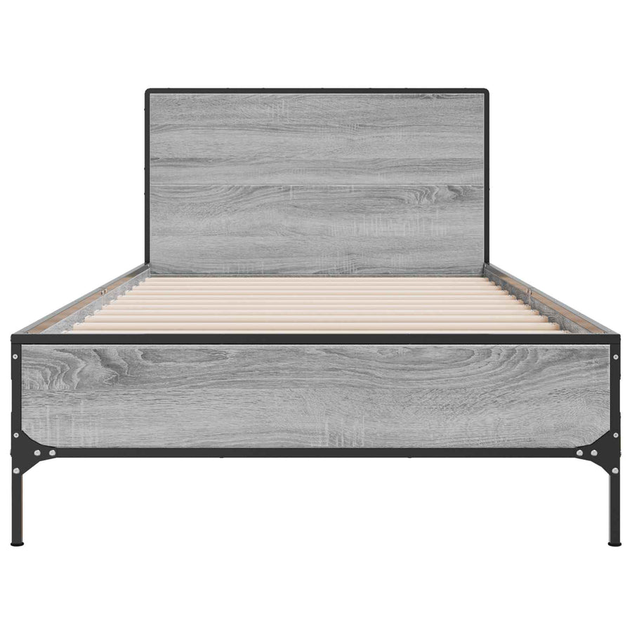 Bedframe met Hoofdeinde Grijs Sonoma 80 x 200 cm Bewerkt hout
