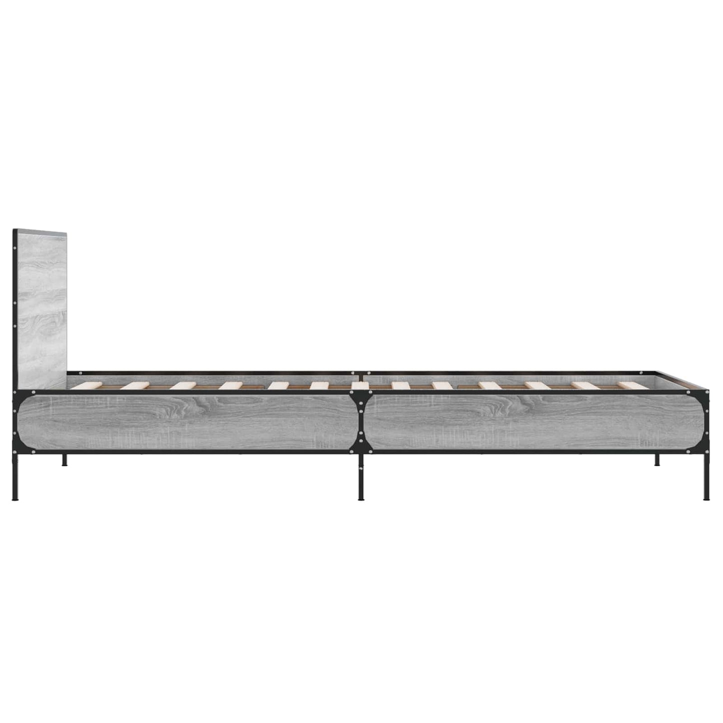 Bedframe met Hoofdeinde Grijs Sonoma 80 x 200 cm Bewerkt hout