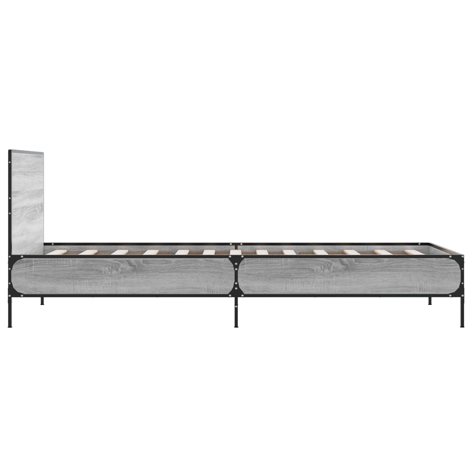 Bedframe met Hoofdeinde Grijs Sonoma 80 x 200 cm Bewerkt hout