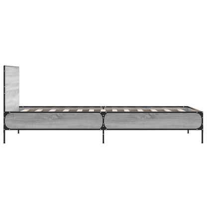 Bedframe met Hoofdeinde Grijs Sonoma 80 x 200 cm Bewerkt hout