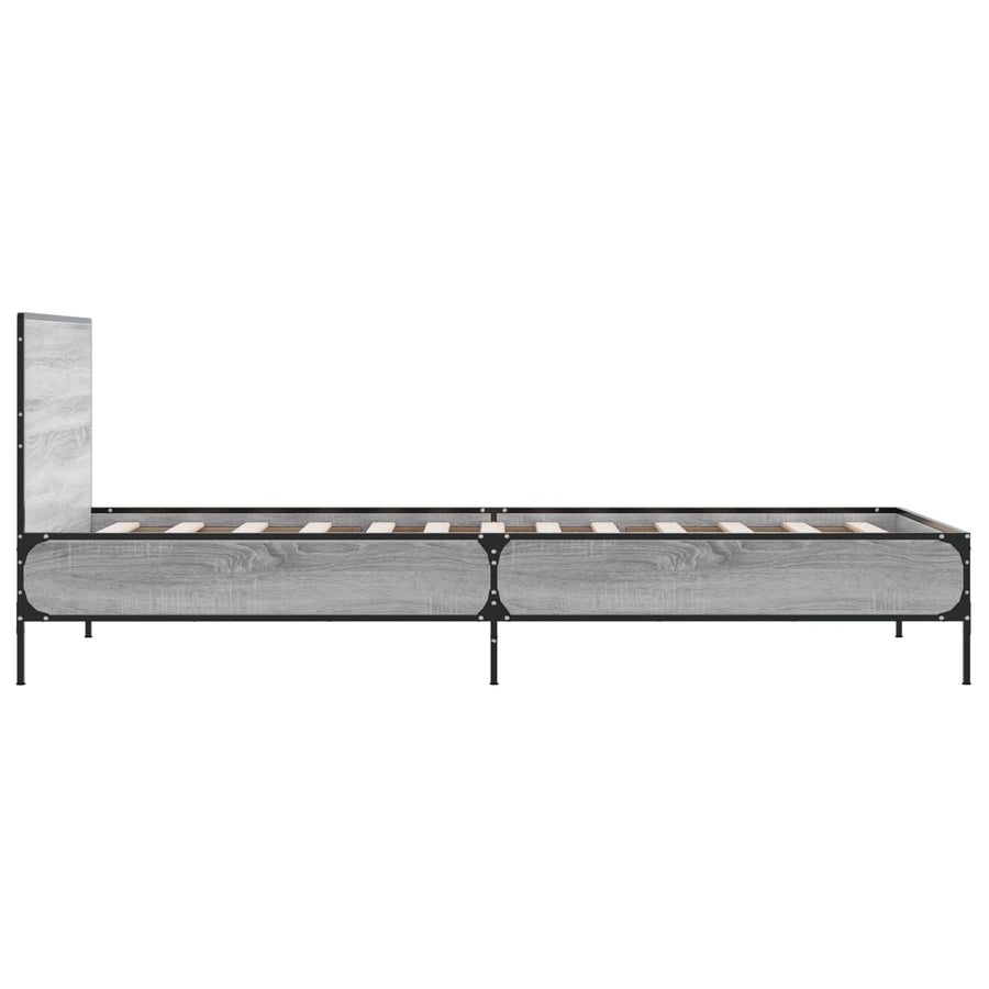 Bedframe met Hoofdeinde Grijs Sonoma 80 x 200 cm Bewerkt hout