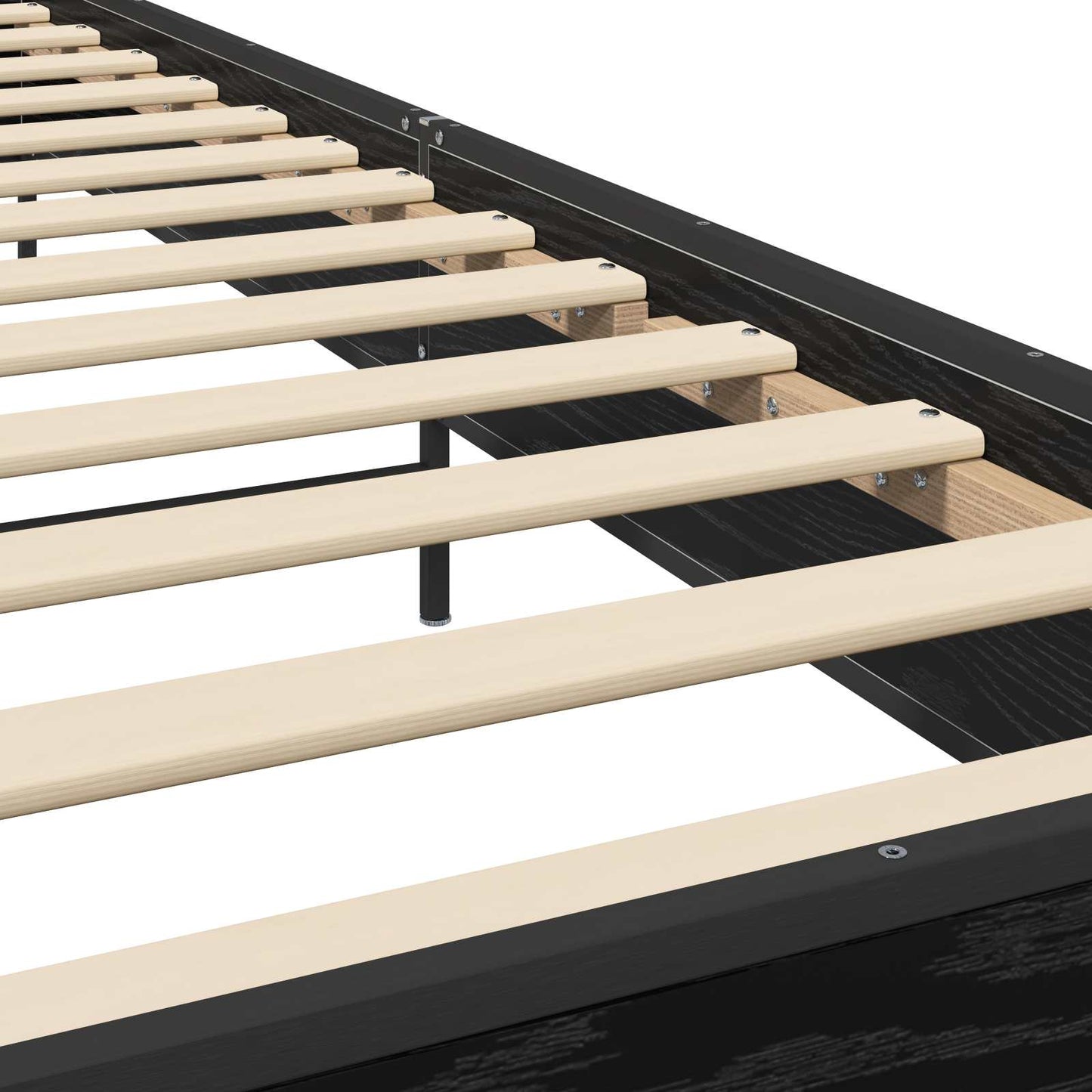 Bedframe met Hoofdeinde Zwart eiken 80 x 200 cm Bewerkt hout