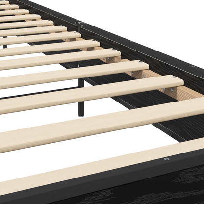 Bedframe met Hoofdeinde Zwart eiken 80 x 200 cm Bewerkt hout