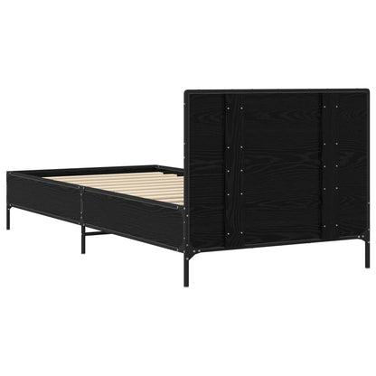 Bedframe met Hoofdeinde Zwart eiken 80 x 200 cm Bewerkt hout