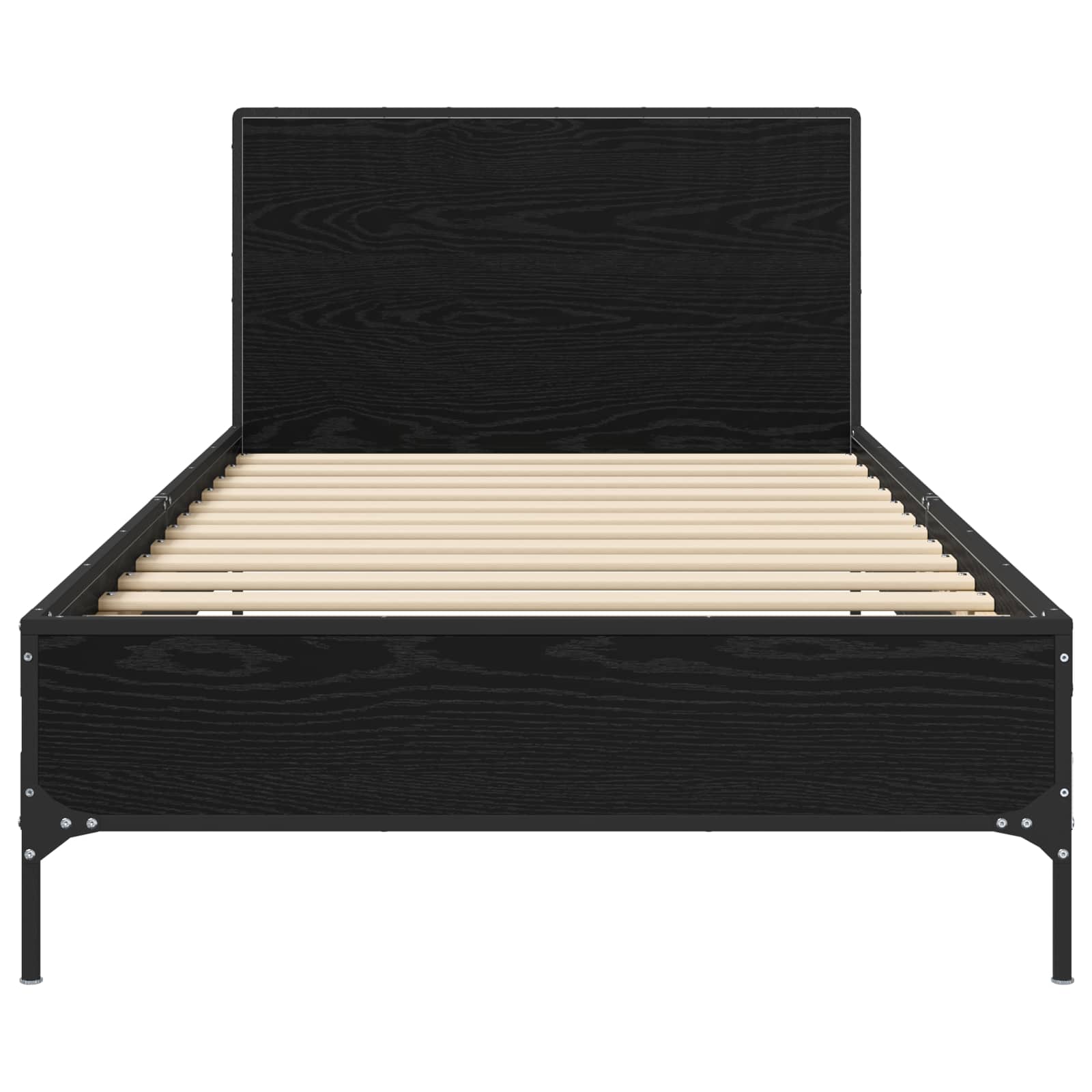 Bedframe met Hoofdeinde Zwart eiken 80 x 200 cm Bewerkt hout