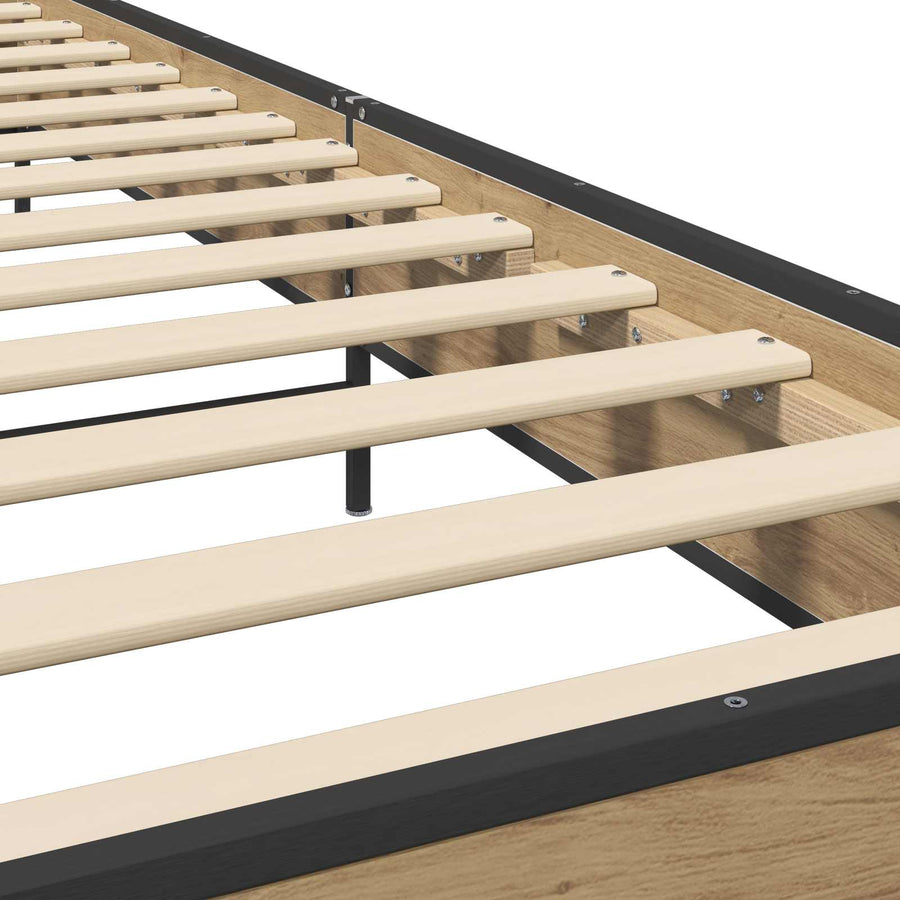Bedframe met Hoofdeinde Artisanaal eiken 80 x 200 cm