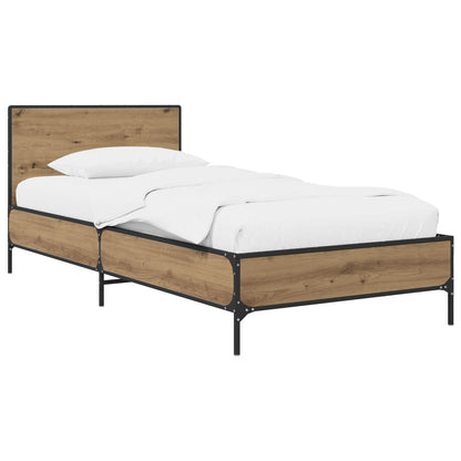 Bedframe met Hoofdeinde Artisanaal eiken 80 x 200 cm