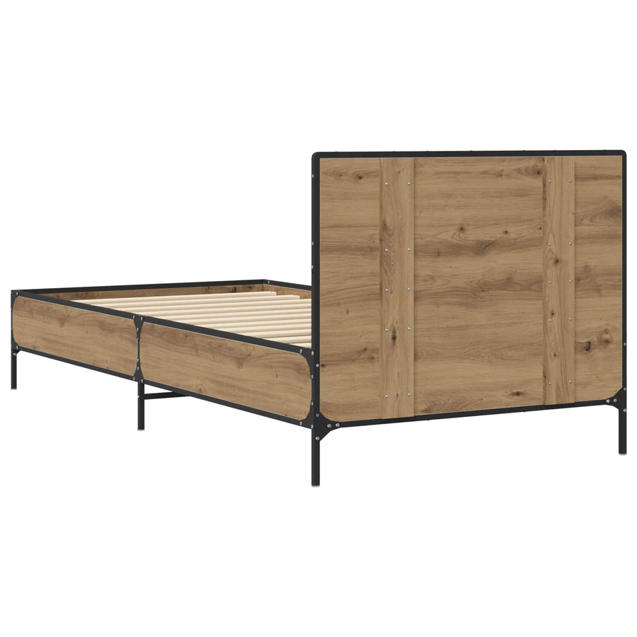 Bedframe met Hoofdeinde Artisanaal eiken 80 x 200 cm