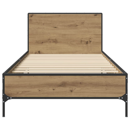Bedframe met Hoofdeinde Artisanaal eiken 80 x 200 cm