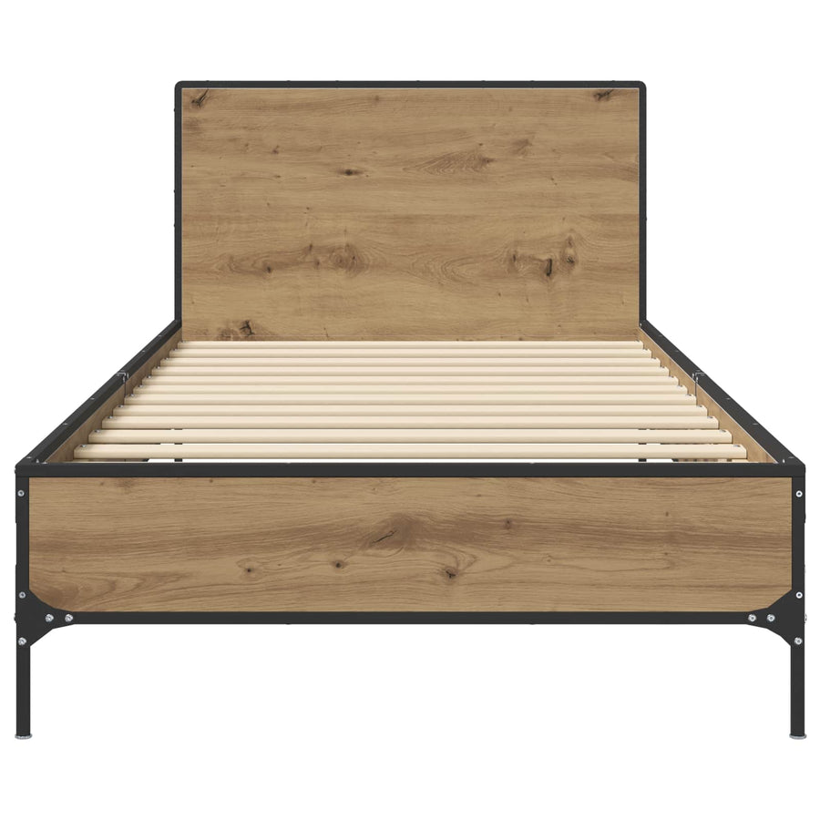 Bedframe met Hoofdeinde Artisanaal eiken 80 x 200 cm
