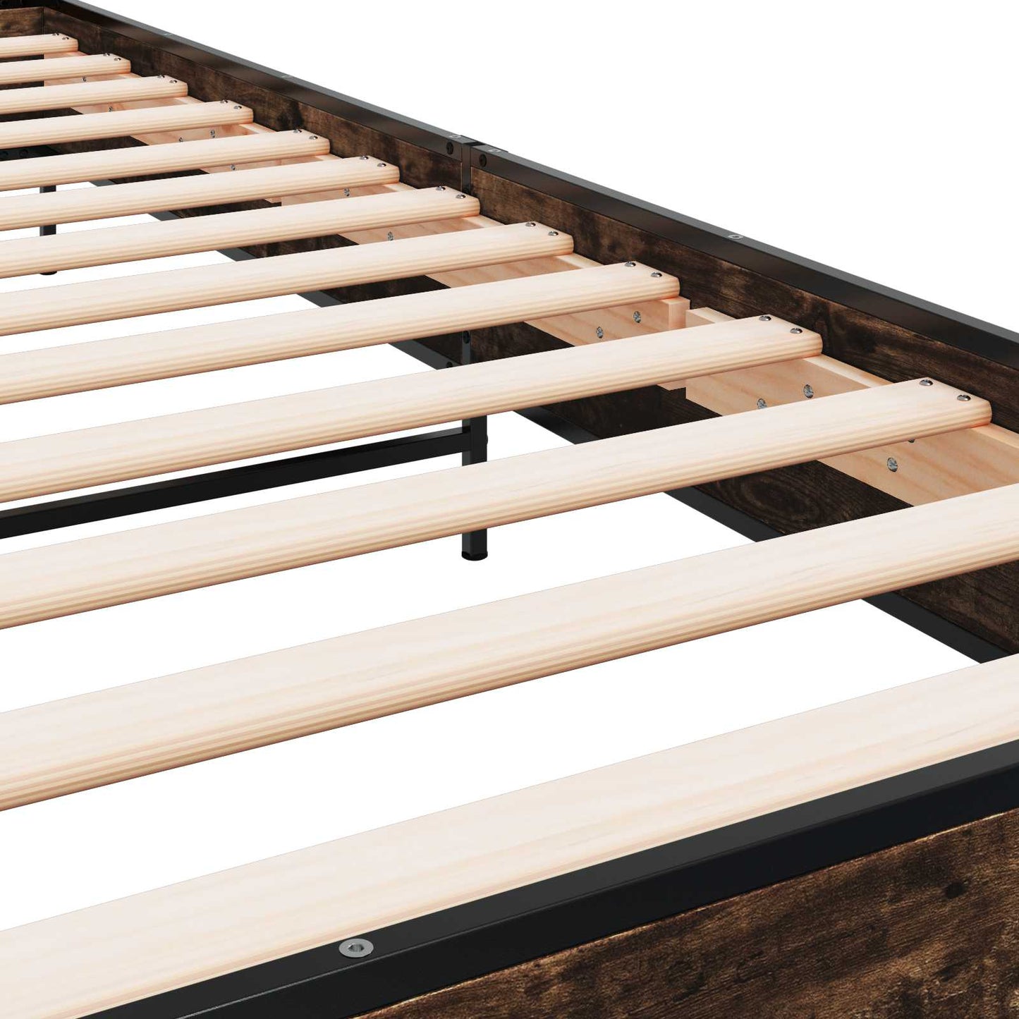 Bedframe Gerookt eiken 80 x 200 cm Bewerkt hout