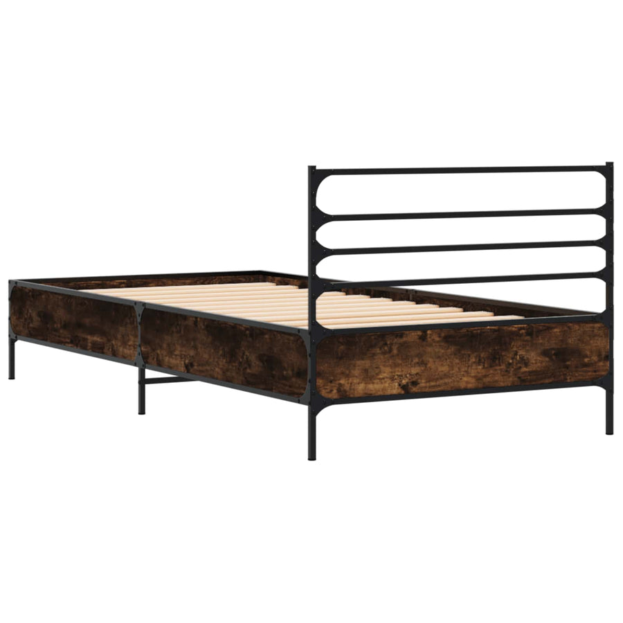 Bedframe Gerookt eiken 80 x 200 cm Bewerkt hout