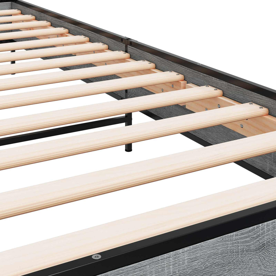 Bedframe Grijs Sonoma 80 x 200 cm Bewerkt hout