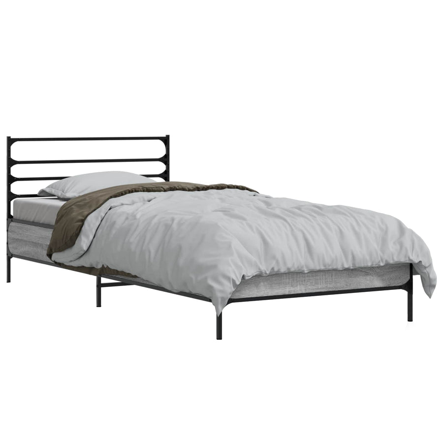 Bedframe Grijs Sonoma 80 x 200 cm Bewerkt hout