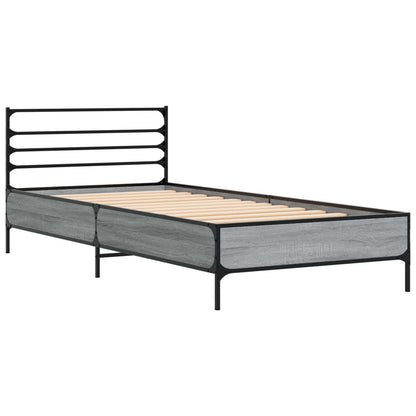Bedframe Grijs Sonoma 80 x 200 cm Bewerkt hout