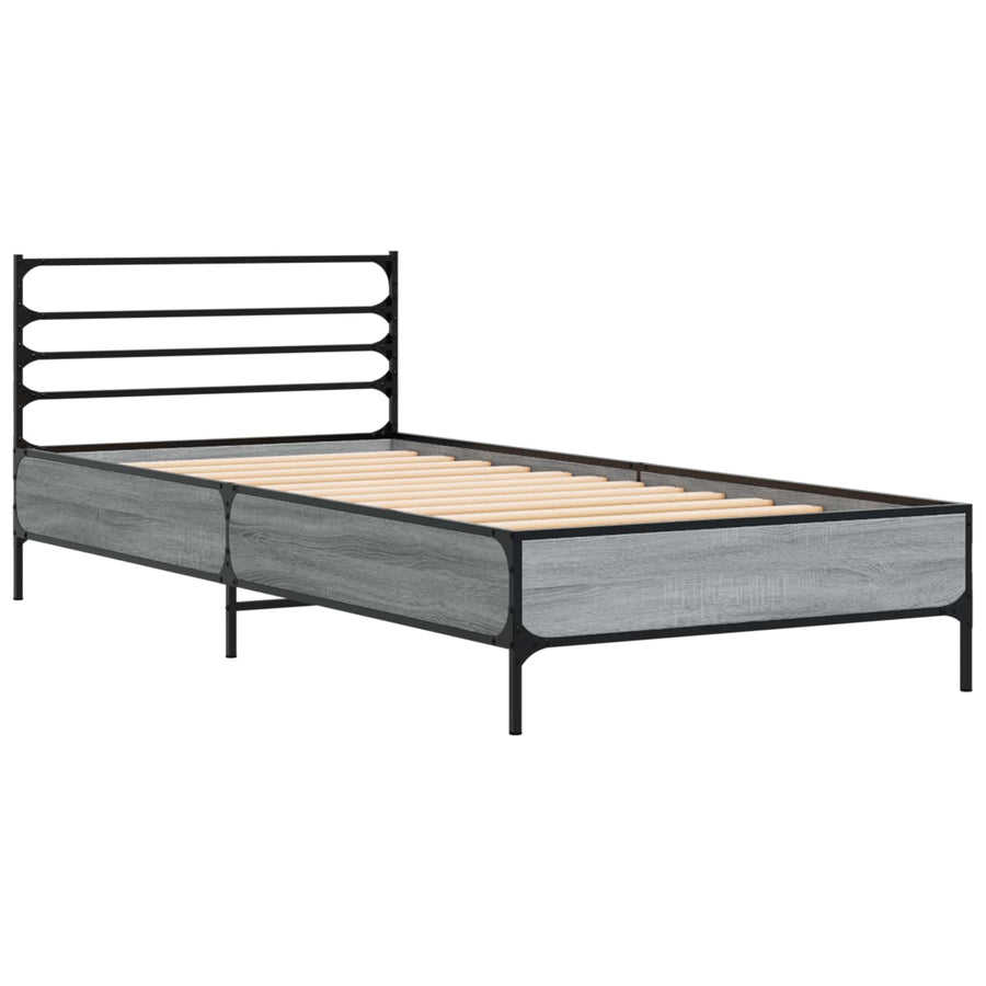 Bedframe Grijs Sonoma 80 x 200 cm Bewerkt hout