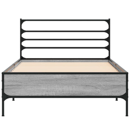 Bedframe Grijs Sonoma 80 x 200 cm Bewerkt hout