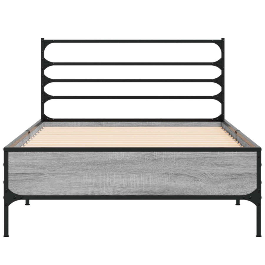 Bedframe Grijs Sonoma 80 x 200 cm Bewerkt hout