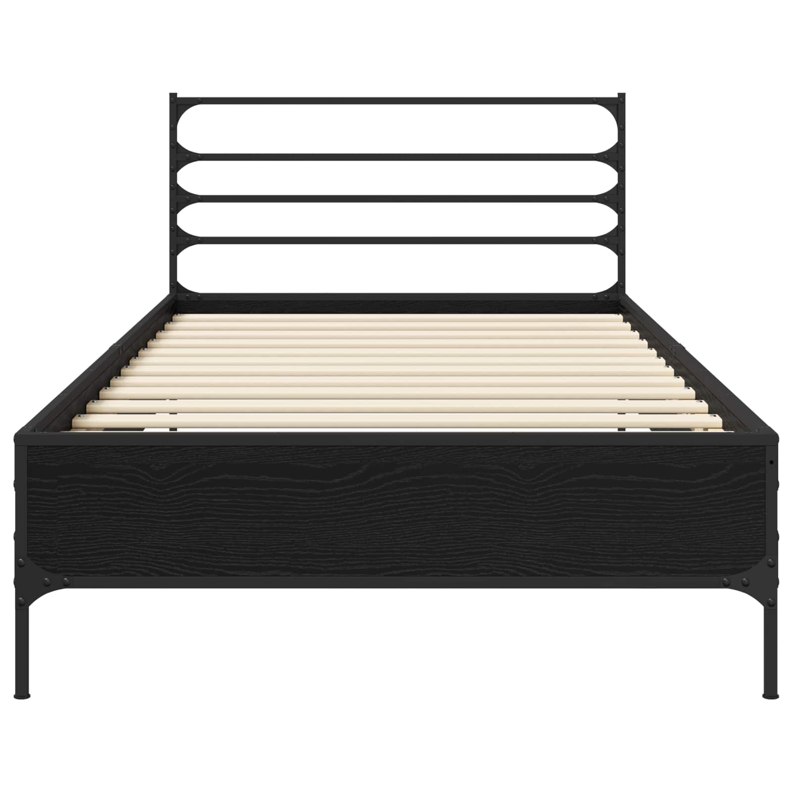 Bedframe Zwart eiken 80 x 200 cm Bewerkt hout