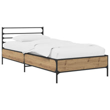 Bedframe Artisanaal eiken 80 x 200 cm Bewerkt hout