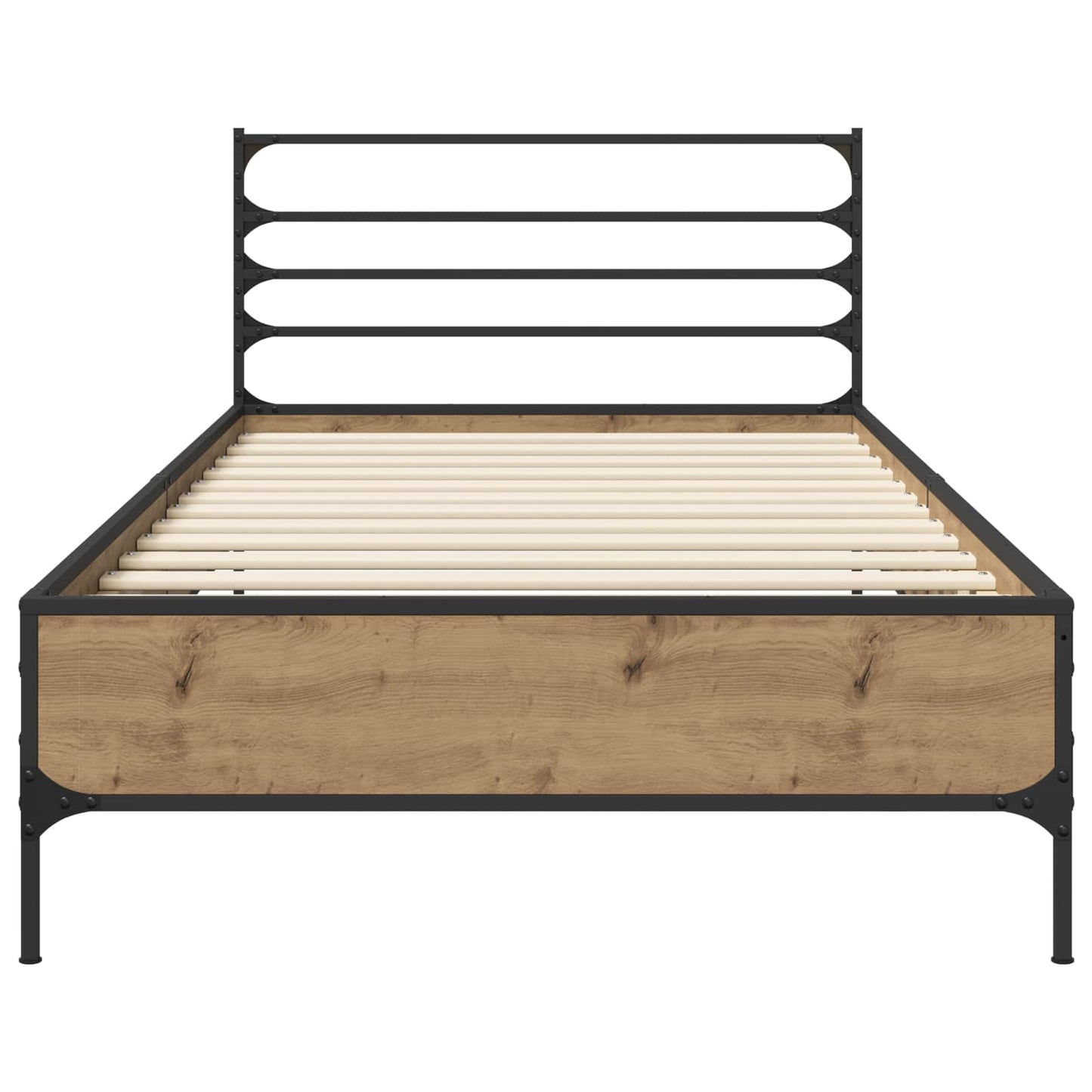 Bedframe Artisanaal eiken 80 x 200 cm Bewerkt hout