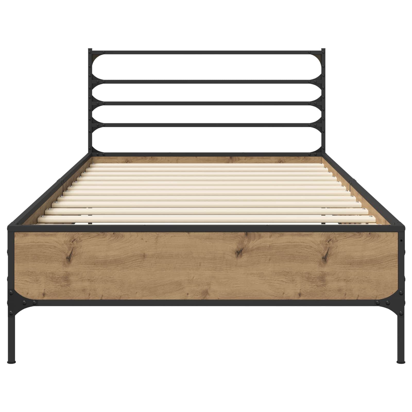 Bedframe Artisanaal eiken 80 x 200 cm Bewerkt hout